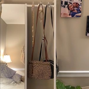 Leopard purse with long strap